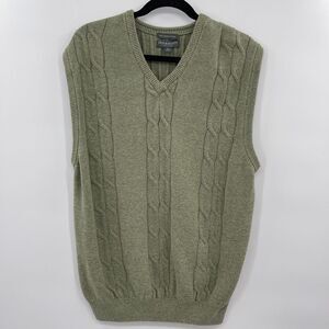 Mens Lyle and Scott Scotland 100% combed cotton in  heather green vest xl‎